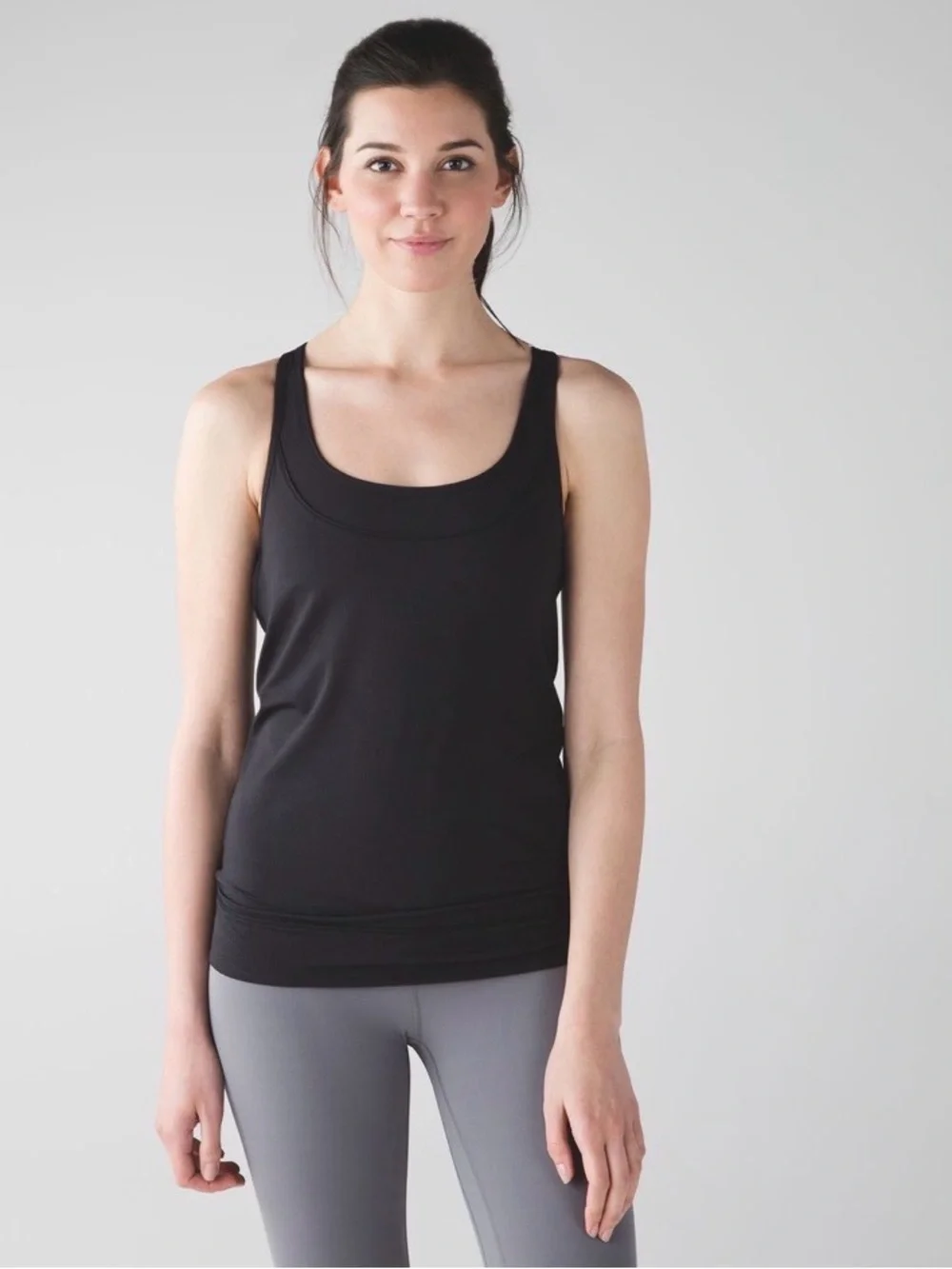 Lululemon Minimalist Tank Black Built In Bra Mesh Size 10